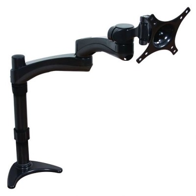Flat Screen Desk Mount with Double Arm - Black