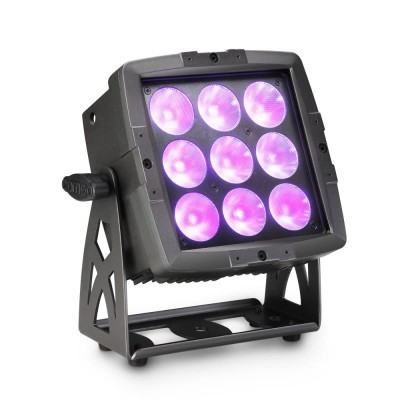 Outdoor Flood Light with 9 x 12 W RGBWA + UV 6-In-1 LEDs