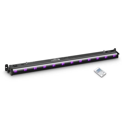 12 x 3 W UV LED Bar in Black Housing with IR Remote Control