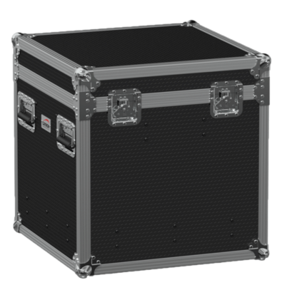 Flightcase EURO with hinged cover and divider profile Black