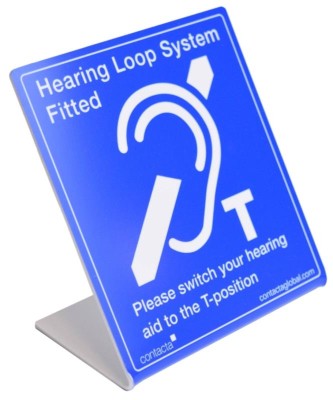 Hearing loop sing Stand-up fixed loop sign