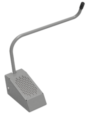 Curved microphone and speaker unit Left side microphone, grey