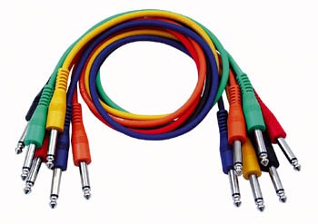 Mono Patch Cable 90cm Straight Connectors Six Colour Pack