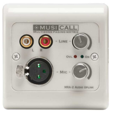 Mono audio input Mic/ line preamp. Color white. Connection by shielded cable