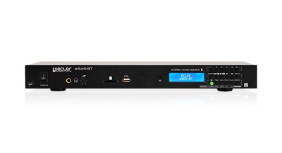 Stereo audio source including FM tuner, USB slot, SD slot and Bluetooth connecti