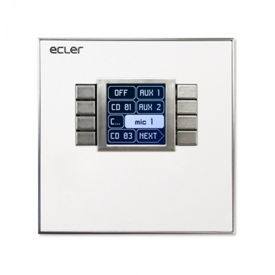 EclerNet compatible wall panel. It features a LCD screen and 8 selection keys. W