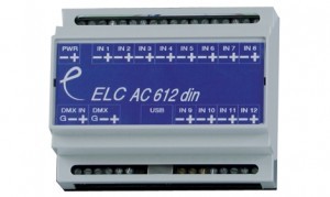 AC 612 DIN DMX sequence player in DIN cabinet