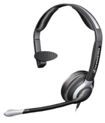 CC 515 - Over the head, monaural headset with extra-large ear cap