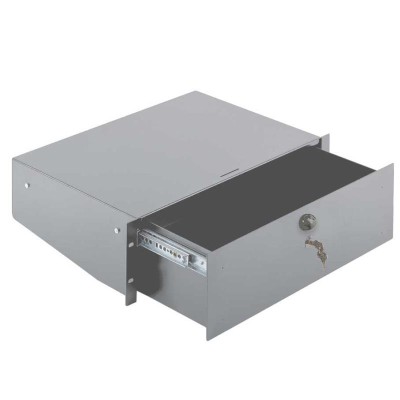 Rack drawer; 3U, lockable, RAL7035