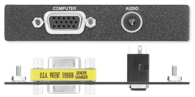 One 15-pin HD Female to Female Gender Changer, One 3.5 mm Stereo Mini Jac