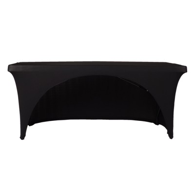 Zwarte stretch cover voor tafels met open achterzijde