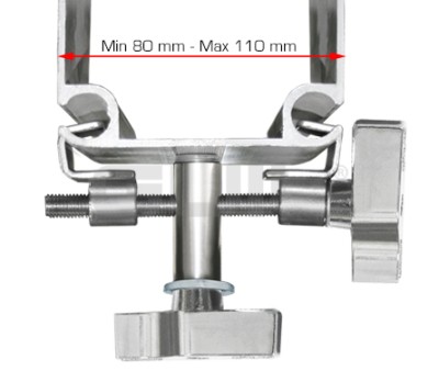 STAINLESS STEEL CLAMP ADAPTOR TO HANG LIGHT AND SOUND IN MARQUEES, ADJUSTABLE FR