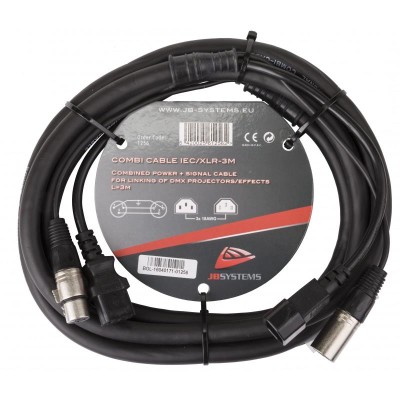COMBI CABLE IEC/XLR 10M - Power(IEC)+DMX cable 10,0m