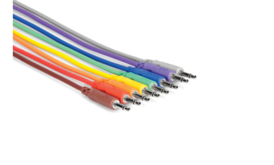 Unbalanced Patch Cables 3.5 mm TS to Same - 45cm, 8 pieces