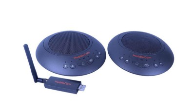 Dual Wireless USB Speakerphones paired with a single wireless receiver (Gray)