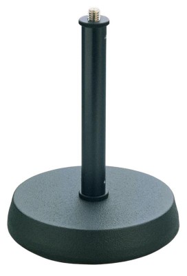 K&M Microfoon Tafelstand Ronde Sokkel met Buis 3/8" Zwart