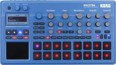 Synthesizer, digitaal, ELECTRIBE2B, 400 Sounds, blauw