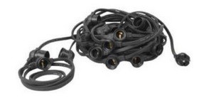 Green partylight cable with 99 sockets e27 , no lamps