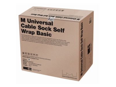 M Universal Cable Sock Self Wrap Basic 19mm Black 50m (MOQ: 2)