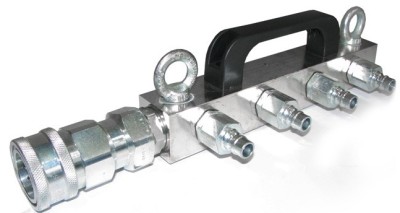 CO2 high pressure Distribution Block (4x 3/8 hose in, 1x 3/4 out)
