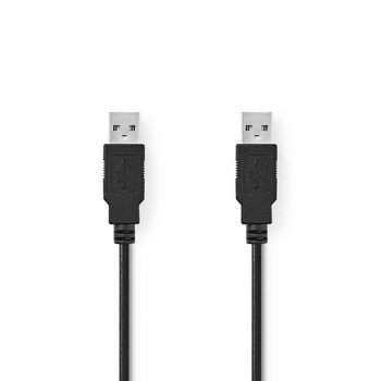 Nedis USB-Kabel | USB 2.0 | USB-A Male | USB-A Male | 480 Mbps | Vernikkeld | 5.