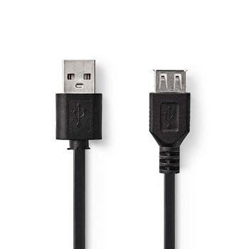 Nedis USB-Kabel | USB 2.0 | USB-A Male | USB-A Female | 480 Mbps | Vernikkeld |