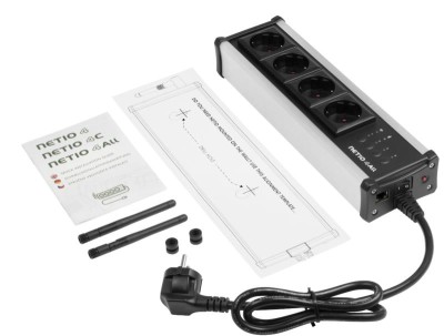 Power strip with 4x 230V/8A power socket, controlled remotely over LAN and WiFi