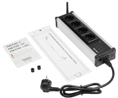 Power strip with 4x 230V/8A power socket, controlled remotely over LAN and WiFi
