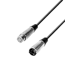 Microphone cable, length:  10m, XLR-5F -> XLR-5M, black