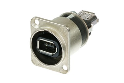 Firewire 6 with IEEE 1394 6 pole receptacles on both ends, Nickel D-housing
