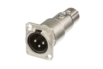 XLR male-female feedthrough adapter for panel mount