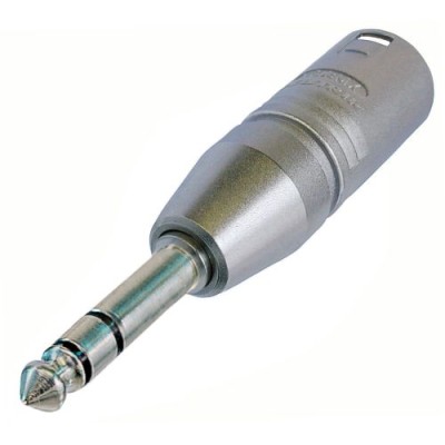 NA3MP - 3-pole XLR male - stereo 1/4" plug (Tip, Ring, Sleeve contact)