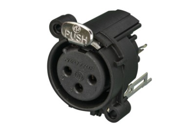 3 pole female XLR receptacle, grounding: separate ground contact