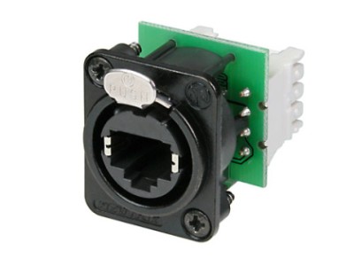Panel mount receptacle with IDC 110 punch down terminals