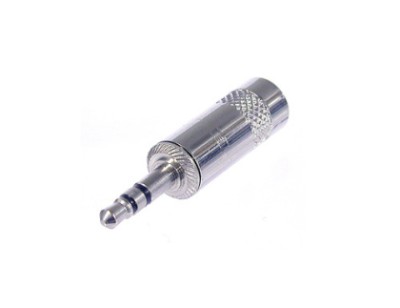 3,5 mm plug (Mini jack), 3 pole (Stereo), metal w. crimp strain relief (OD up to 6 mm)