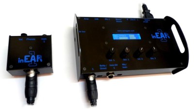 In ear monitor system via guitarcable
