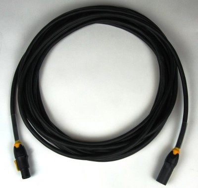Premade power cable  Rubber 3*2,5mmý Powercon true m to f 15 meter