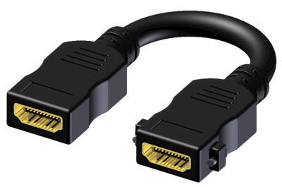 (20)Adapter -HDMI female - HDMI female - Pigtail Black
