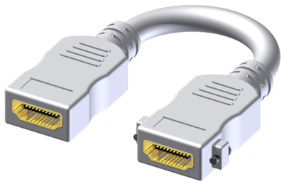(20)Adapter -HDMI female - HDMI female - Pigtail White