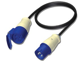 (6) Power cable - cee 16 amp male - cee 16 amp female - 3 x 2,5 mmý 10 meter