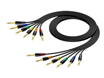 (5)6.3 mm Jack male stereo - 6.3 mm Jack male stereo - cable set in 6 colours 1