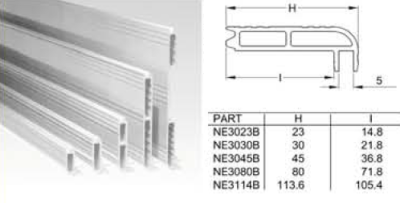 N-Case 1, bodemprofiel 30mm, - geanodiseerd - prijs per 1 meter - N-Case 1, bottom profile 30mm, - anodized - price per meter