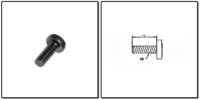 metaalschroef M6x16, kruiskop, - zwart - prijs per 1 stuk - metal screw M6x16, cross head, - black - price per piece