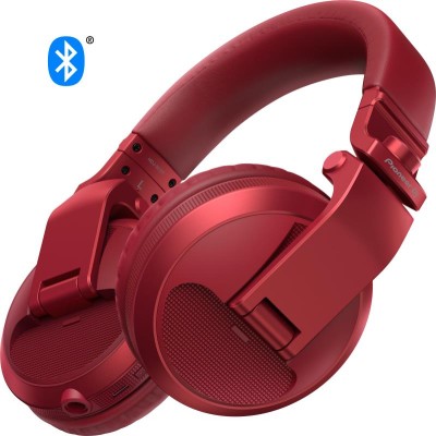 Pioneer DJ HDJ-X5BT-R: Over-Ear DJ Headphones with Bluetooth - Red