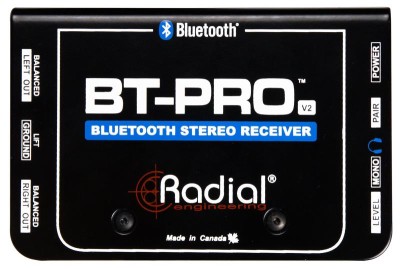 BlueTooth wireless RX w.balanced stereo DI outputs