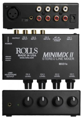 Rolls MX51s Minimix II 4 Channel Stereo Line Mixer