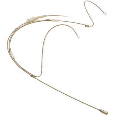Neckband microphone, omnidirectional, beige, fixed connection cable 1.6 m, 3-pin