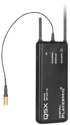 Q5X PlayerMic pocket transmitter, flexible rubber housing, 1-pin Lemo connector