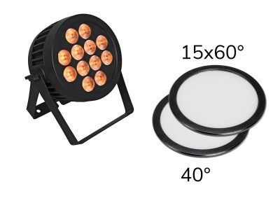 EUROLITE Set LED IP PAR 12x9W SCL Spot + 2x Diffuser cover (15x60ø and 40ø)