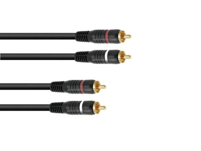 OMNITRONIC RCA cable 2x2 0,3m